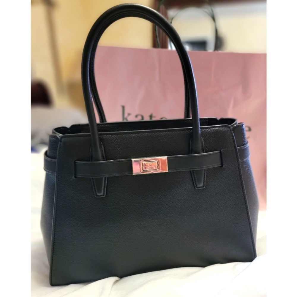 Kate Spade Lucia Medium Black Leather Satchel